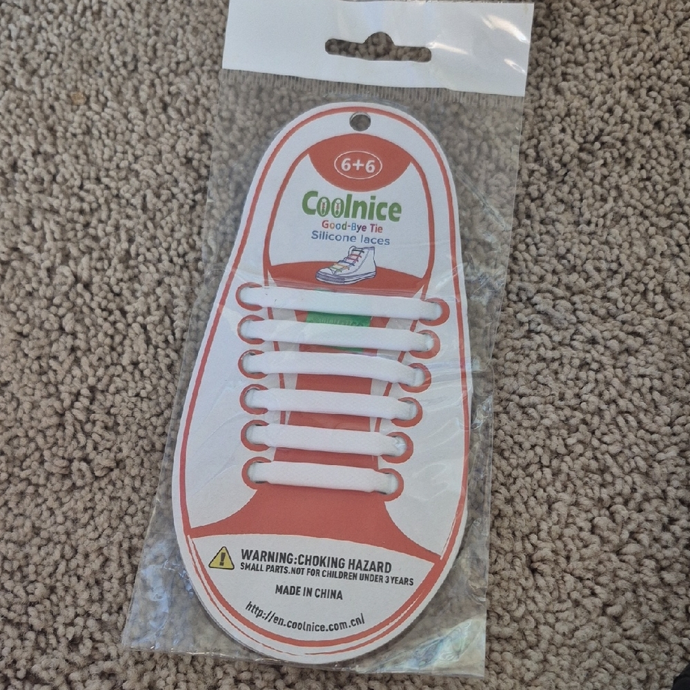 White Sneakers with No-Tie Silicone Laces
